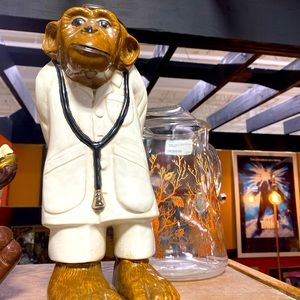 Vintage doctor monkey statue
